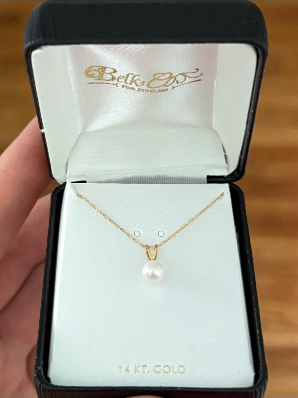 NWT Belk Fine Jewelry 14k Yellow Gold Freshwater Pearl Pendant Necklace 18”